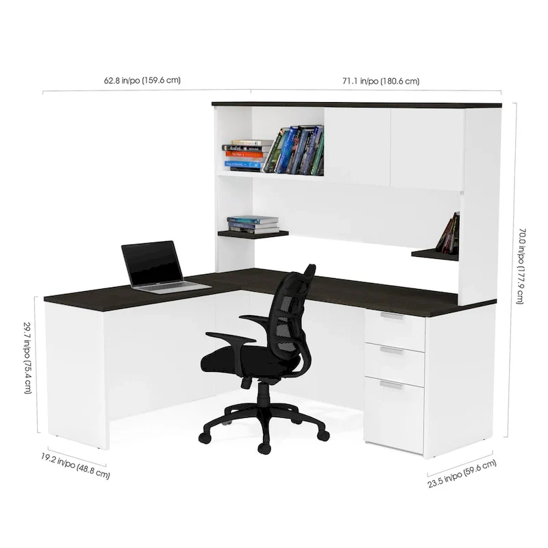Bestar Pro-Concept Plus L-Desk with Hutch