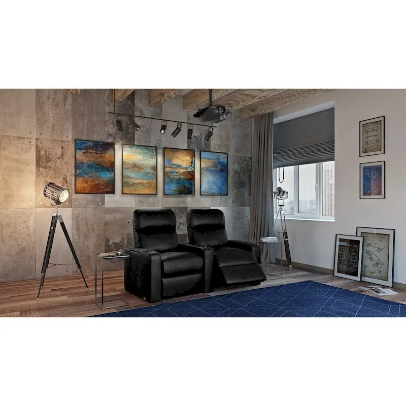 Octane Turbo XL700 Power Leather Home Theater Seating Set (Row of 2)
