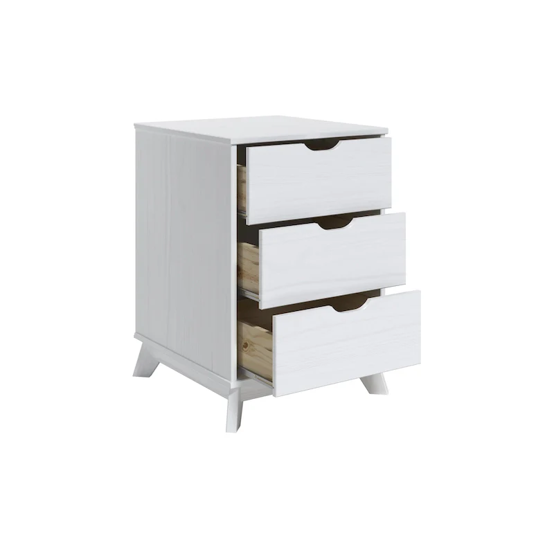 Purcell Wood 3 Drawer Nightstand