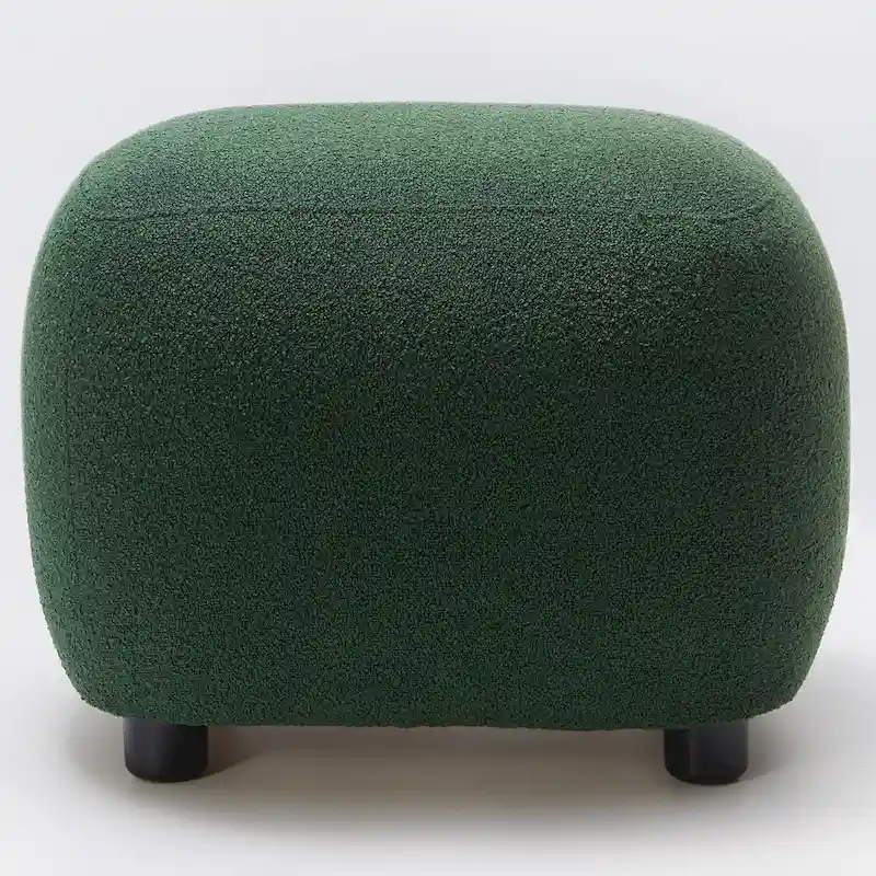 KINWELL 23 Wide Boucle Upholstered Footstool Ottoman Sofa Chair Footrest