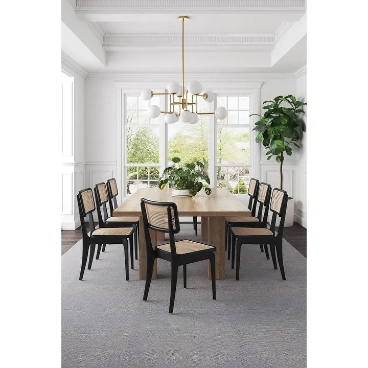 Rattan Cane Dining Side Chair with Ash Wood Frame