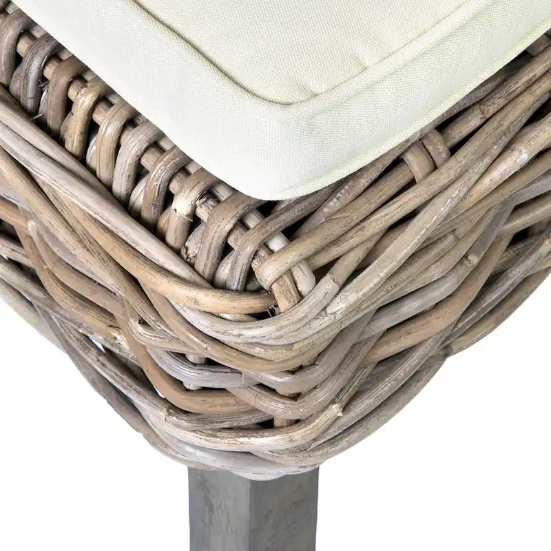 Natural Rattan Cushioned Dining Chair