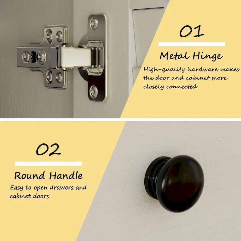 Wardrobe Armoire Closet 59W Large Freestanding Wardrobe Cabinet White