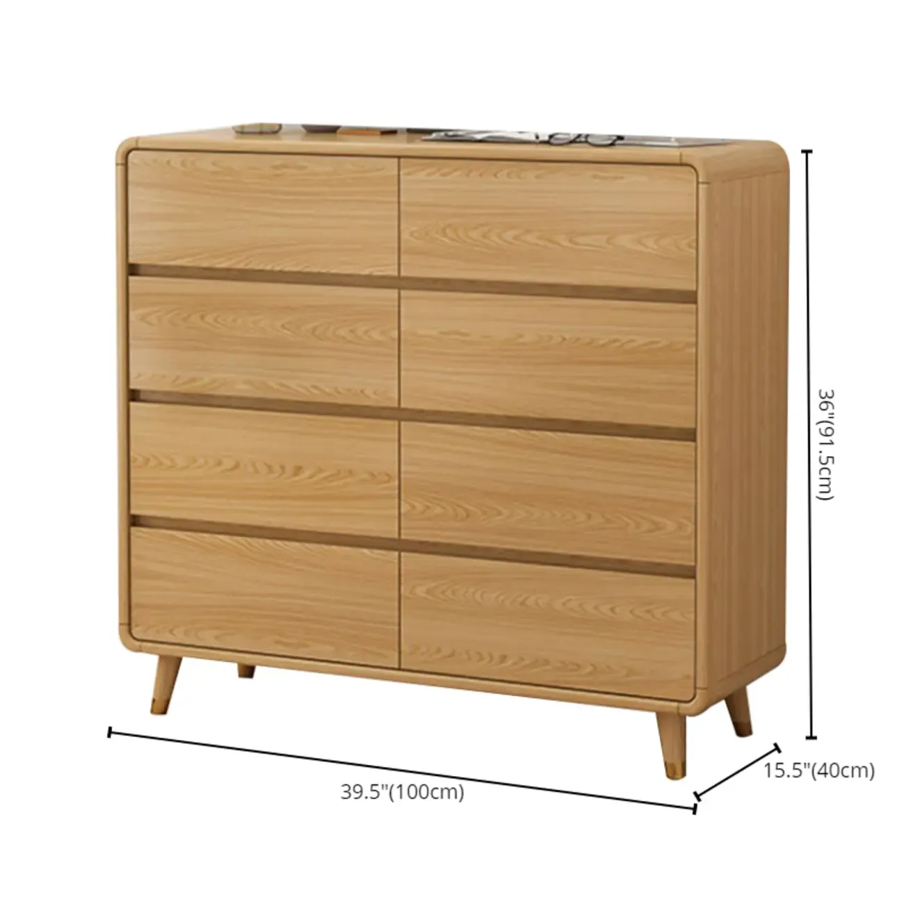 Elegant Large Brown White Wood Bedroom Chests with 9 Drawer