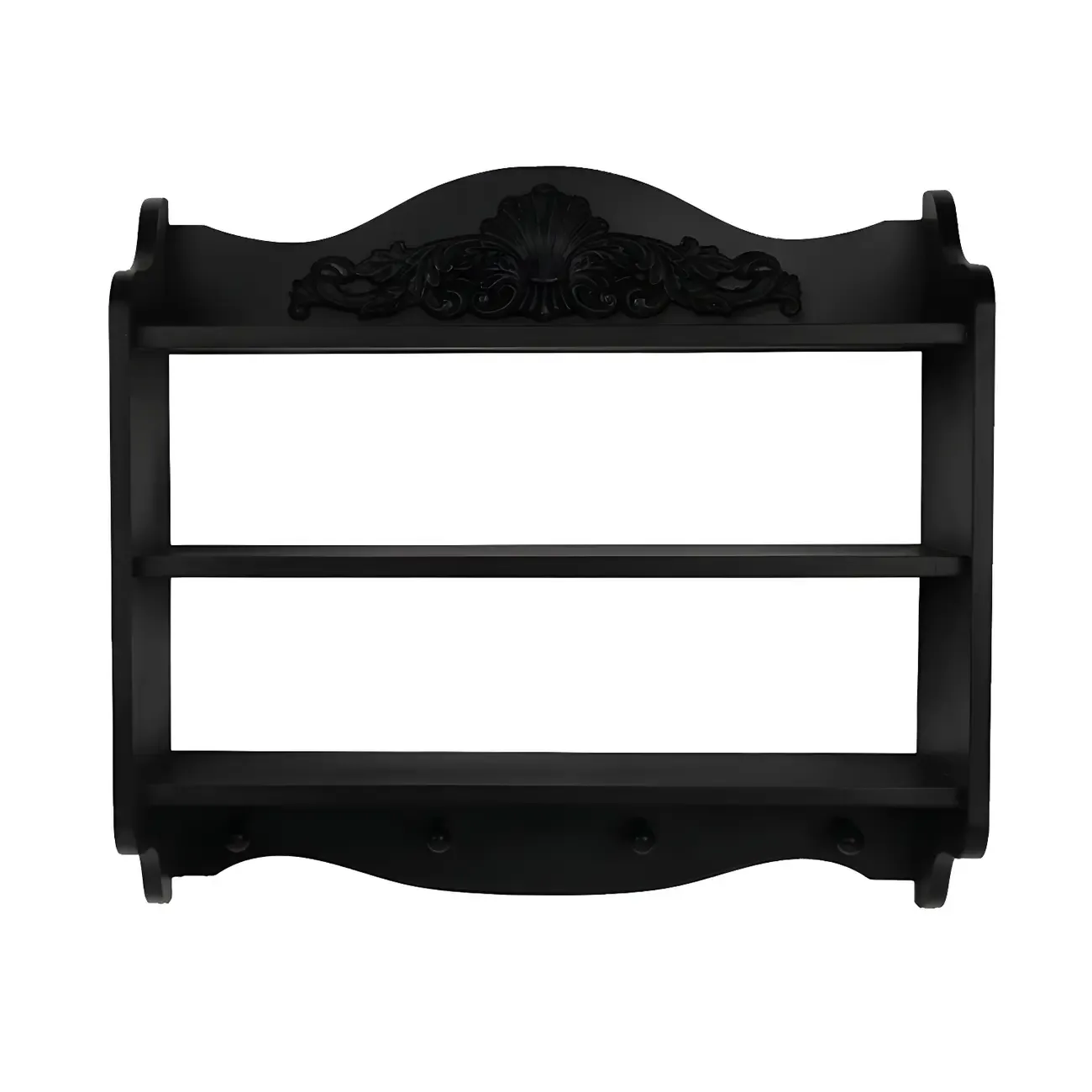 Small Black Wooden Wall-Mounted Display Cabinet
