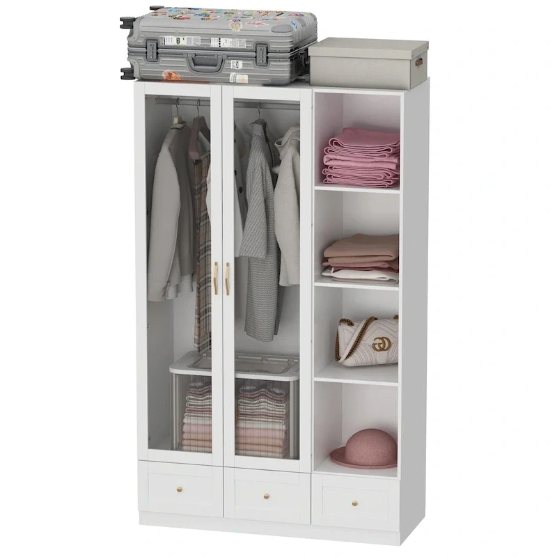Multi-Unit Wardrobe Versatile Storage Solutions Armoires Cabinet White