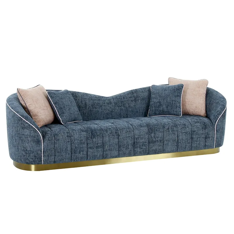 Modern Living Room Set Accent Armchair With Loveseat 4-Seater Sofa