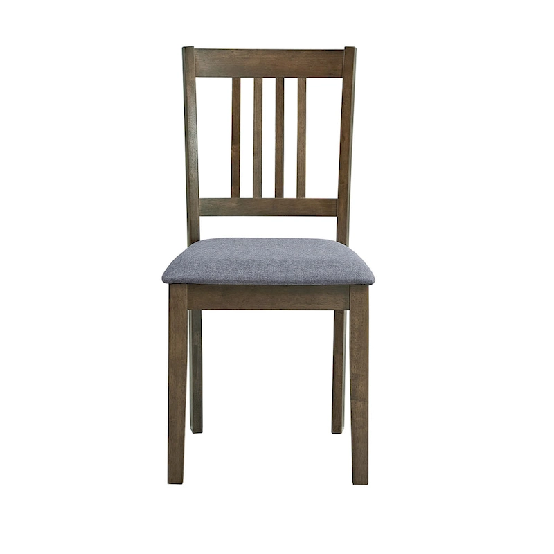 Modern 5-Piece Dining Set with Square Table & 4 Slat Back Upholstered Chairs