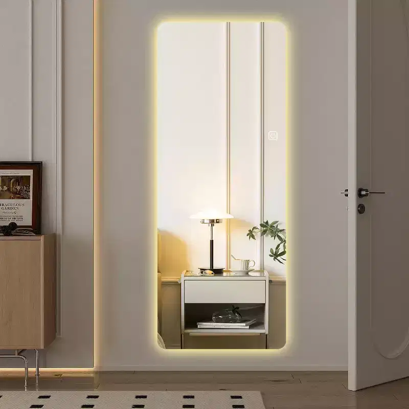 65 x 21 inch Wall-Mounted Full Length Mirror LED Mirror with Dimming 3 Color Lighting Suitable for Bedrooms Dressing Room