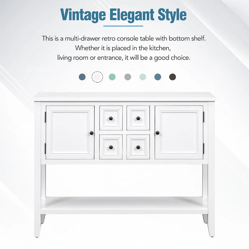Buffet Sideboard Console Table with Bottom Shelf