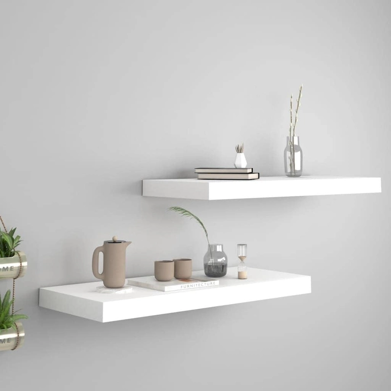 Floating Wall Shelves 2 pcs 23.6x9.3x1.5 MDF - 23.6 x 9.3 x 1.5 (L x W x H)