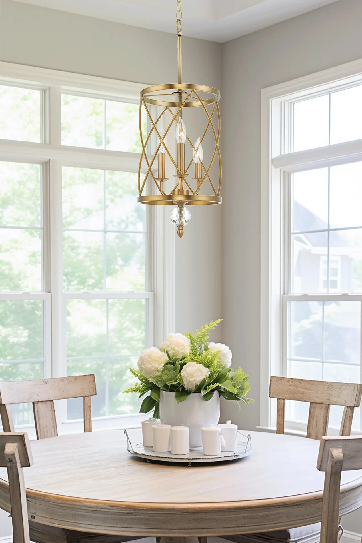 Eleanor 27 Traditional 3-Light Foyer Pendant Chandelier