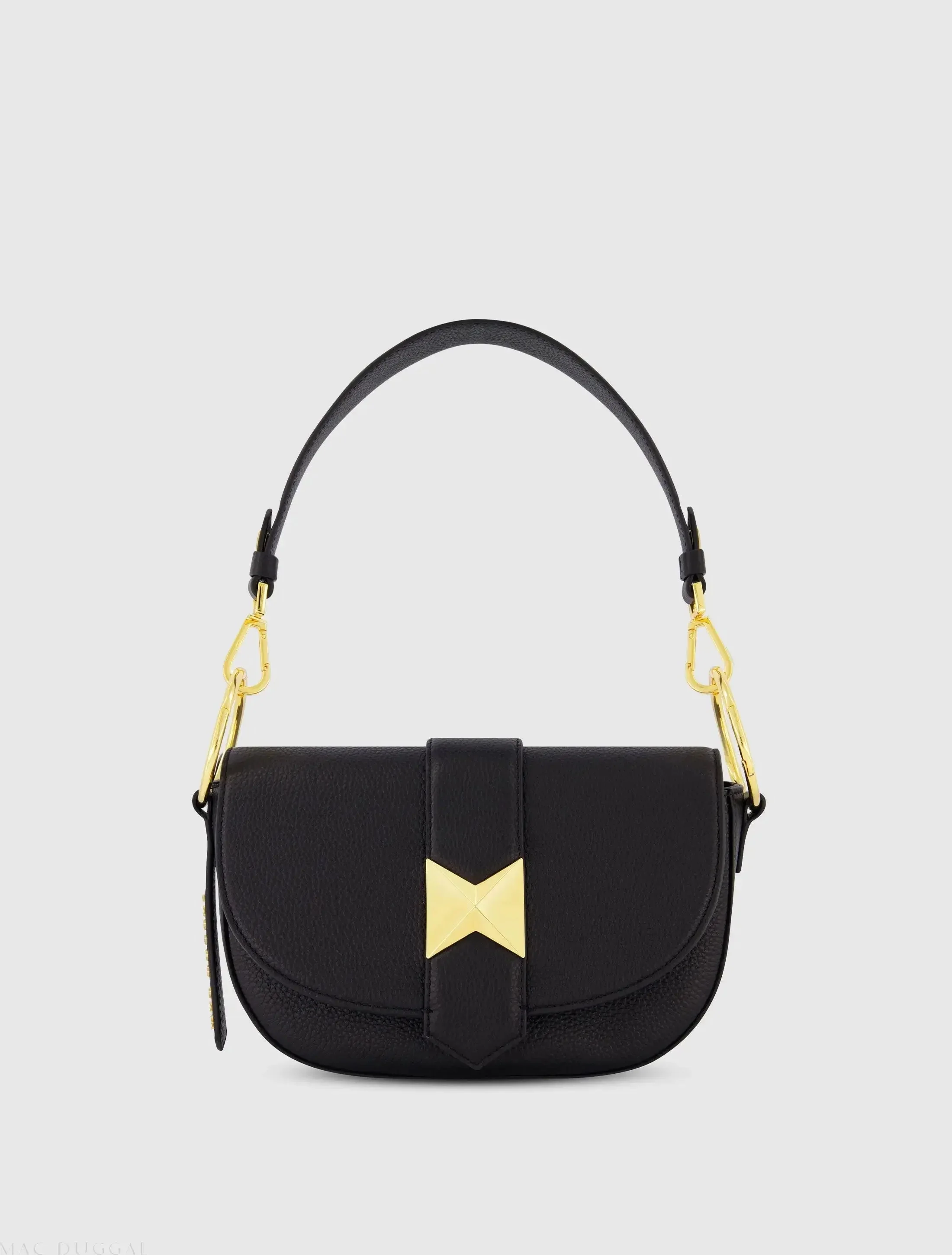 Grain Leather Saddle Bag With Gold Hardware - FINAL SALE