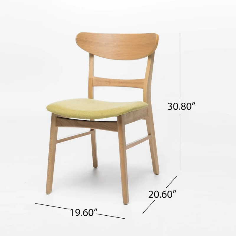 Idalia Fabric and Rubberwood Rectangular Wood Dining