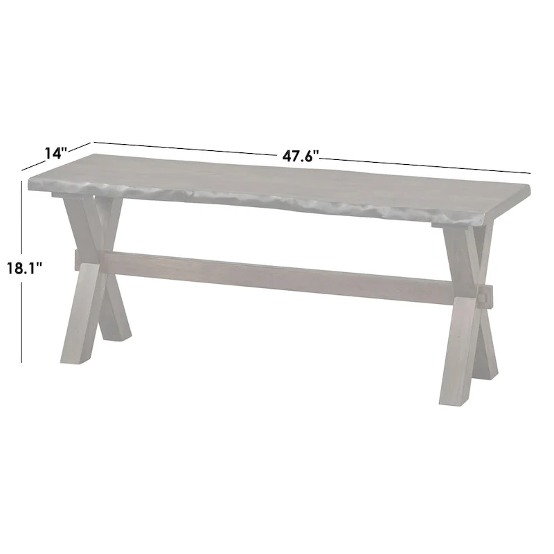 Mandeville Live Edge Solid Wood Bench