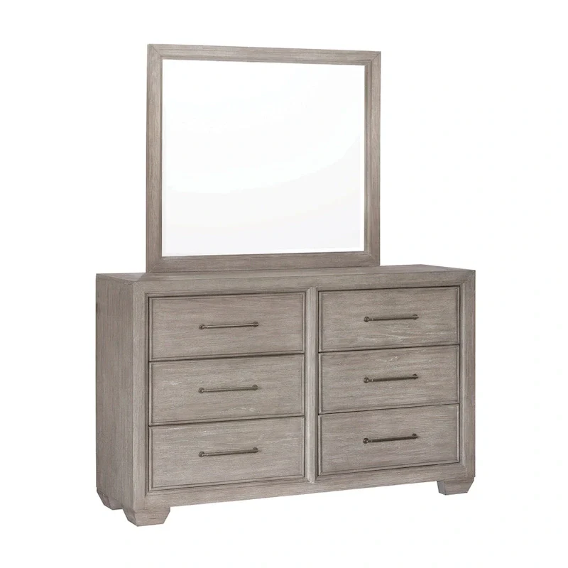 Ennesley Gray Wood Bedroom Furniture with Upholstered Panel Bed