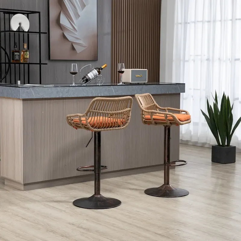 Swivel Bar Stools with Footrest Set of 2