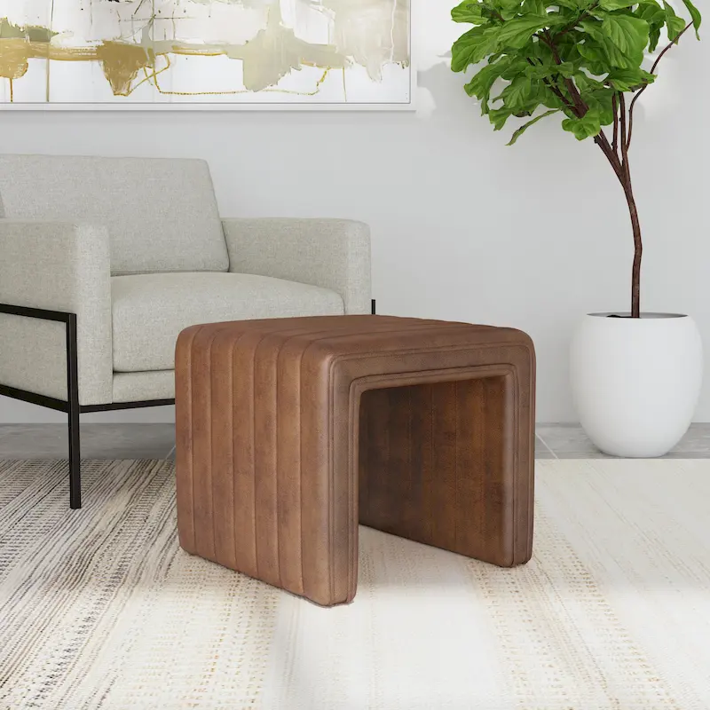 HomePop Modern Channel Ottoman