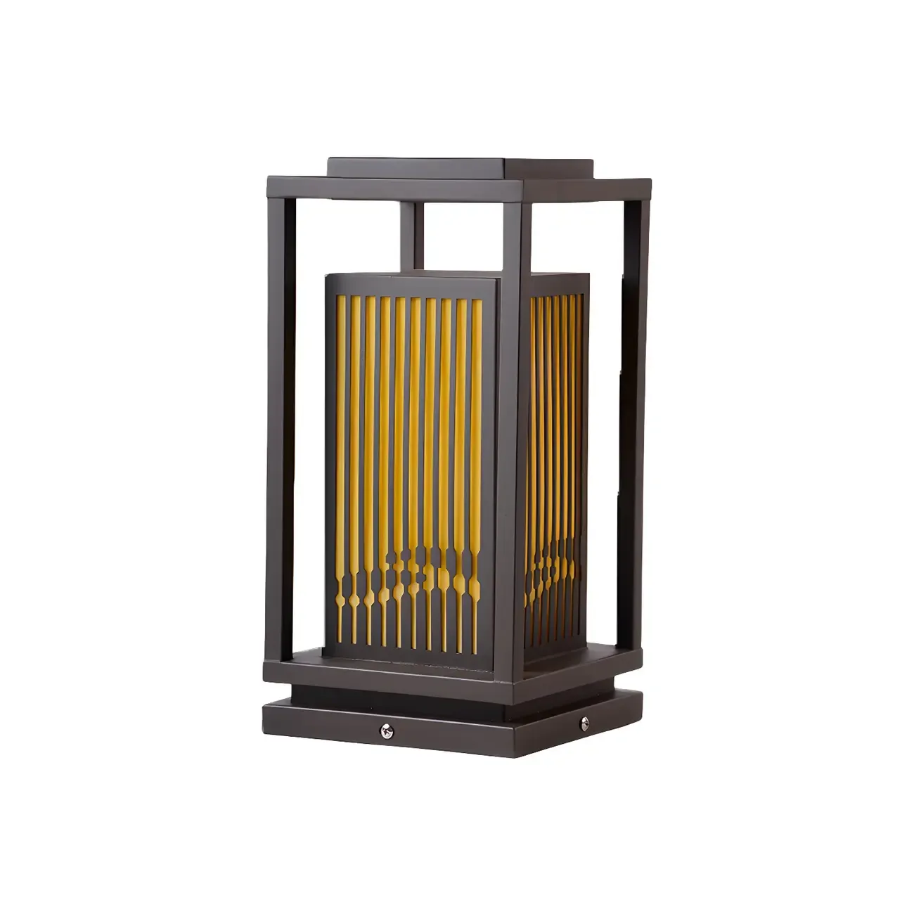 Black Metal Vertical Striped Post Cap Light