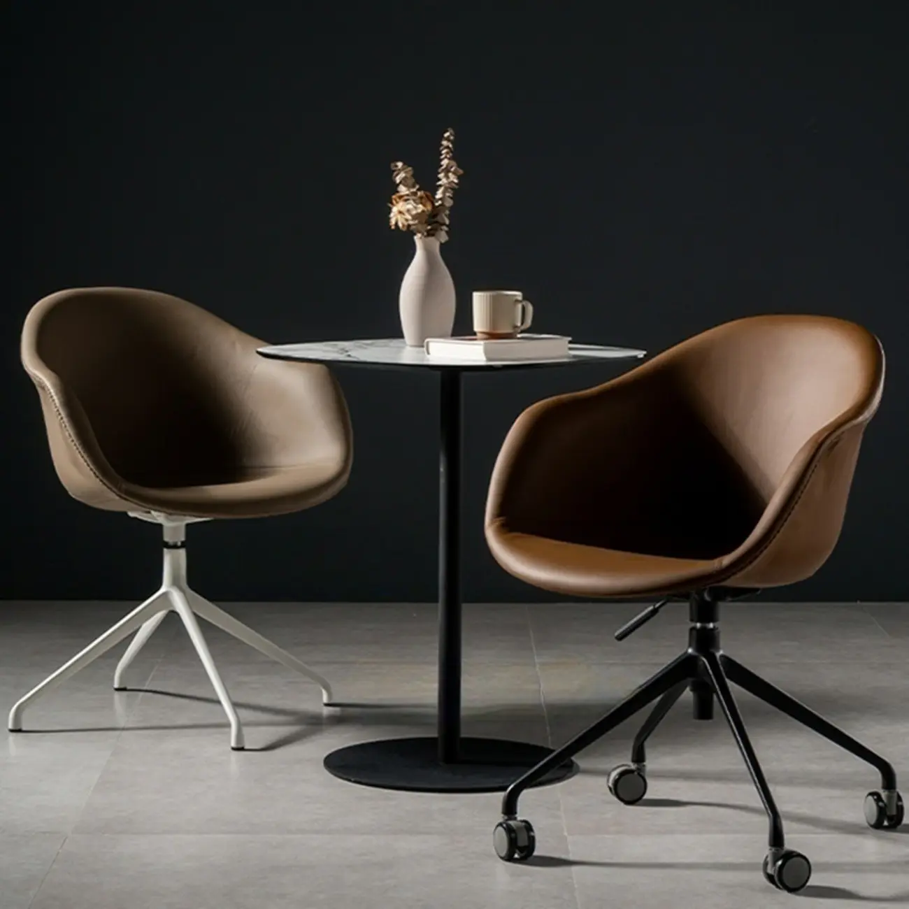 Simple Brown Adjustable Swivel Office Chair