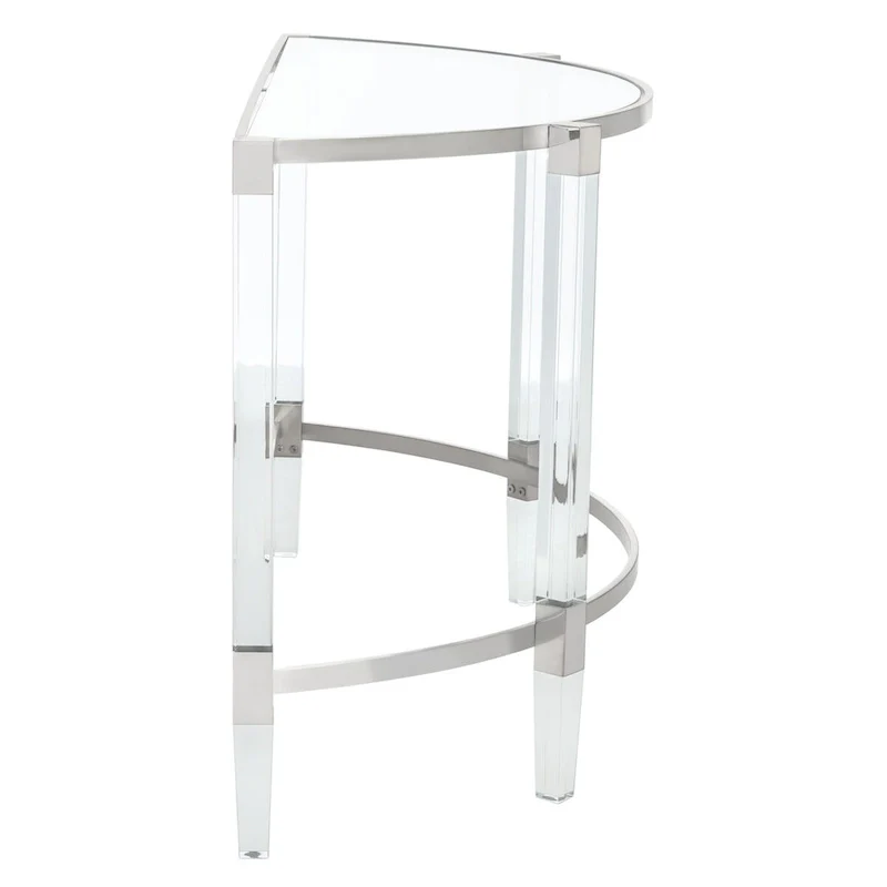Acrylic Console Table with Stainless Steel Accents - 47W x 18D x 29H