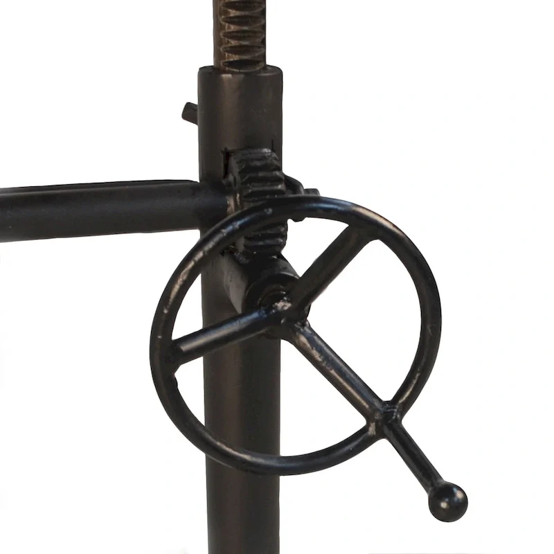 Rhett Adjustable Elm and Black Table - Brown