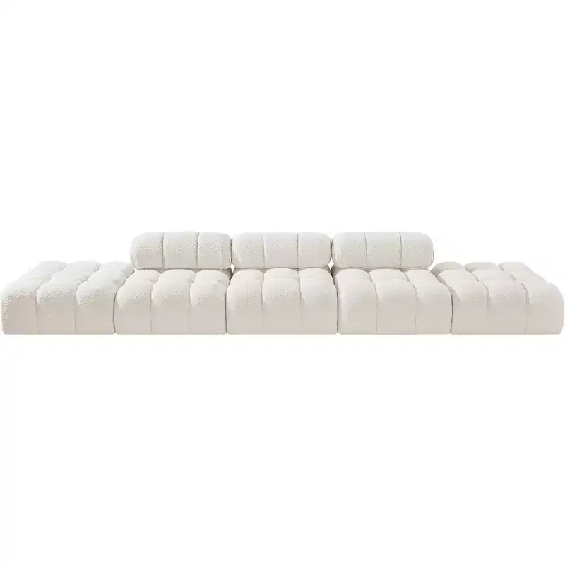 Meridian Furniture Ames 170 Boucle Fabric Upholstered 5pc. Modular Sofa
