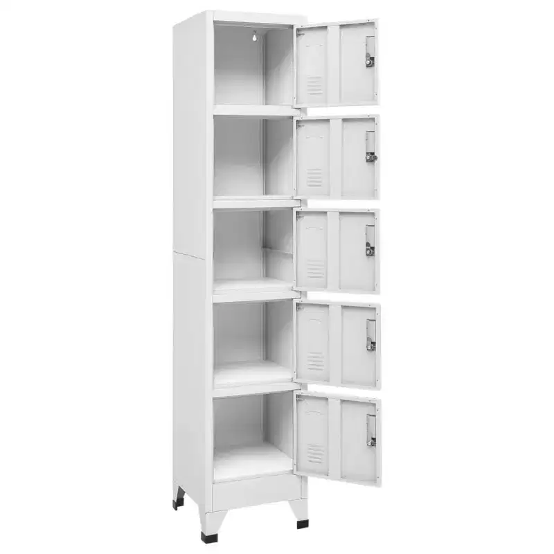 vidaXL Locker Cabinet Light Grey Steel Medium Locker Cabinet