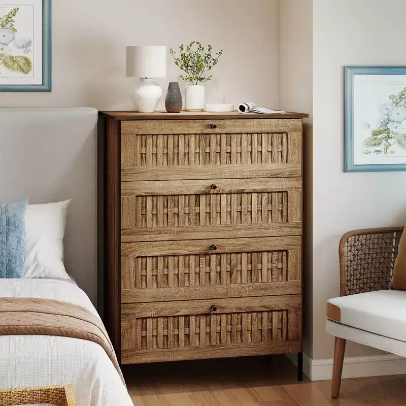 Costway 425'' Tall Storage Chest Cabinet w/Interlocking Mechanism Metal Legs for Closet