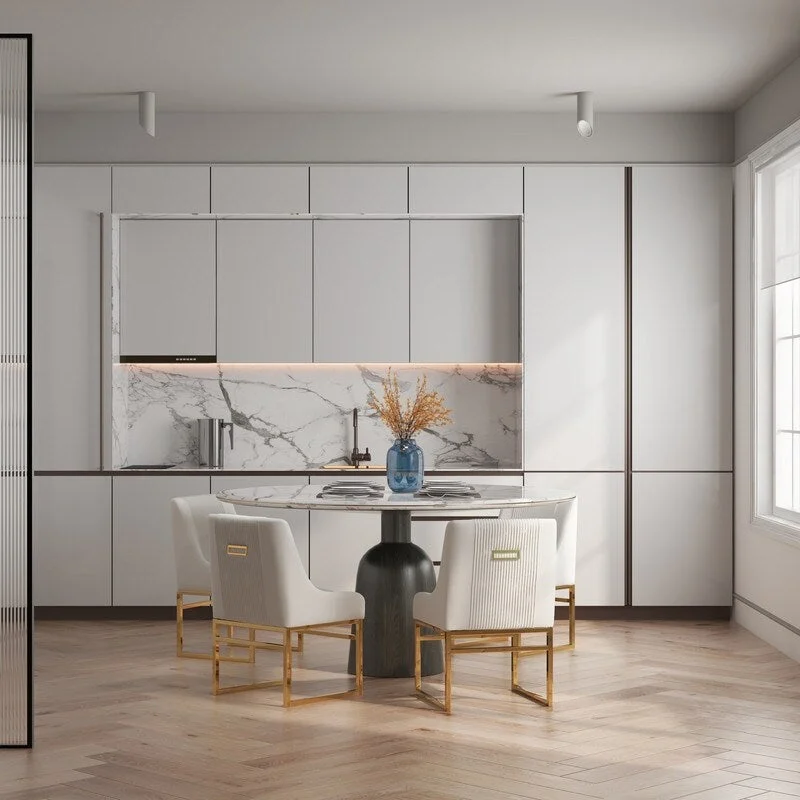 SEYNAR Contempoary Velvet Dining Chair with Metal Frame Legs, set of 4