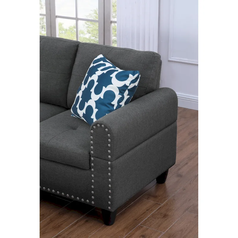 Alger 98  Wide Left Hand Facing Sofa & Chaise with Ottoman