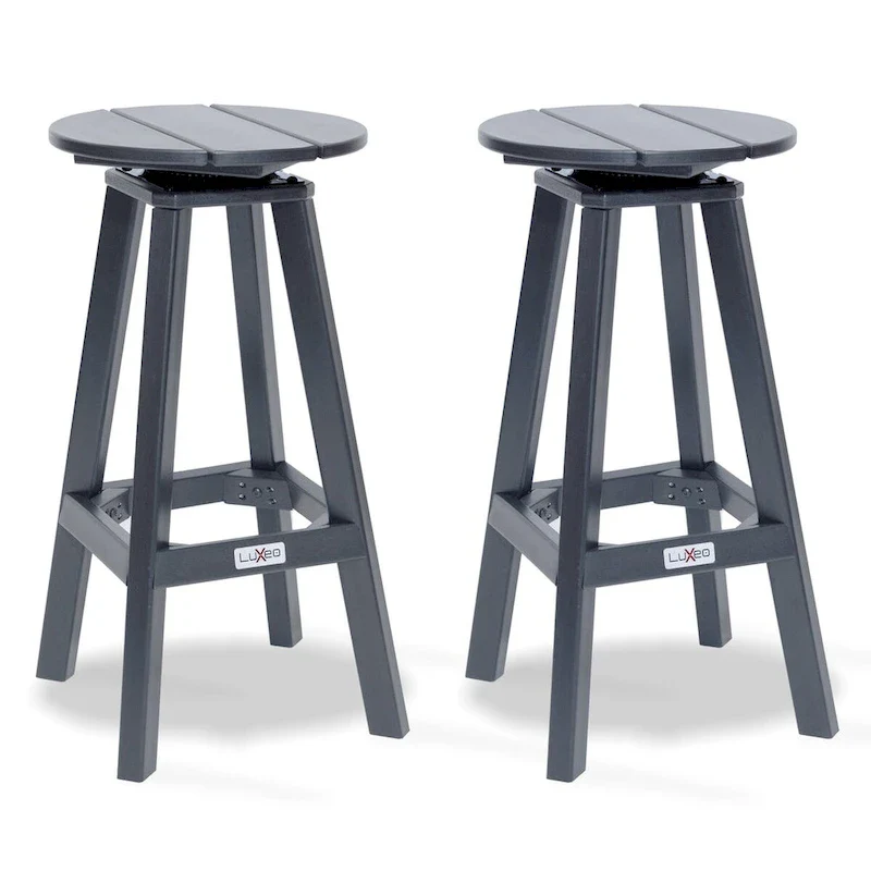 LuXeo Mason Round Swivel Bar Stool (Set of 2) - Set of 2