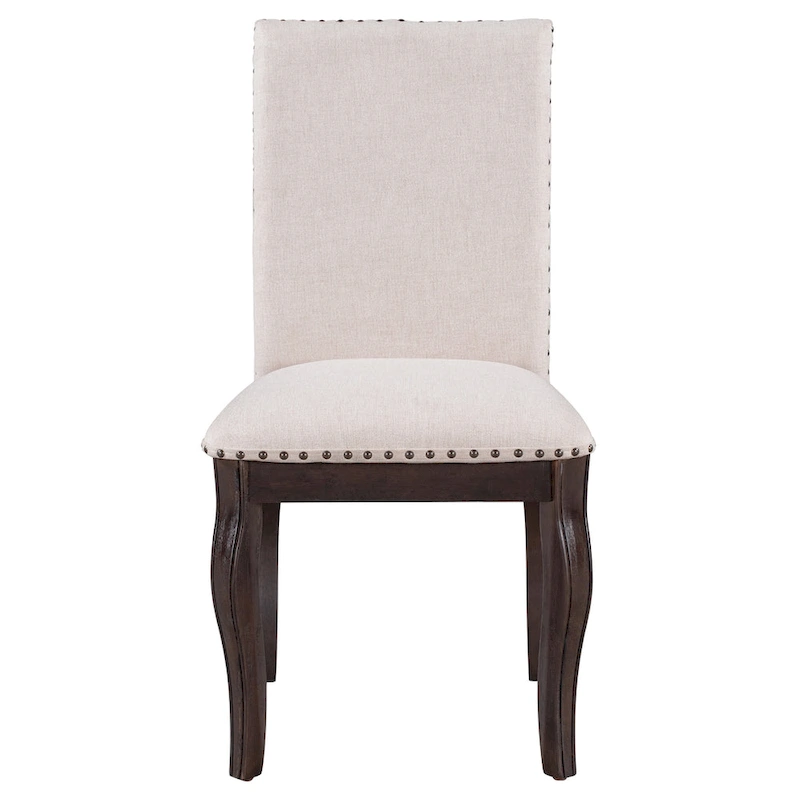 Espresso Wood Set of 4 Dining Chairs with Upholstered