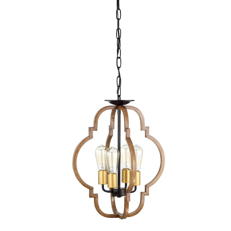 Ason 16 Inch Imitation Wood Grain Finish Pendant 4-Light