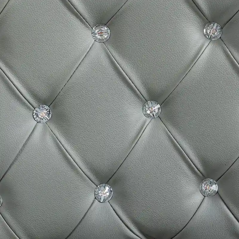 Faux Leather Office Chair with Tufted Backrest and Swivel Wheels