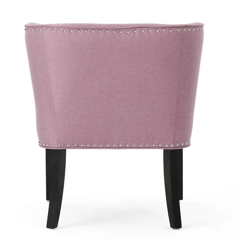 Lavender PUrple Modern 28 Accent Chair with Button Tufted Waffle Stitching and Nailheads