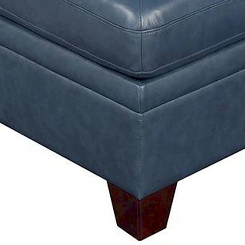 Blue 37-inch Modular Armless Sofa Chair with Faux Leather