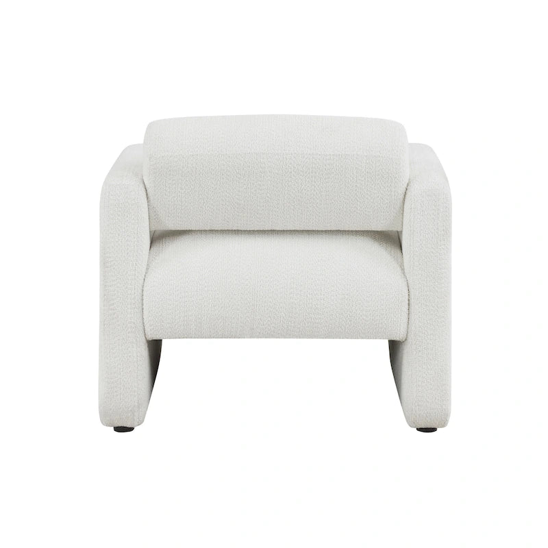 Modern Boucle Fabric Accent Chair with Arms, Upholstered Single Sofa Chair