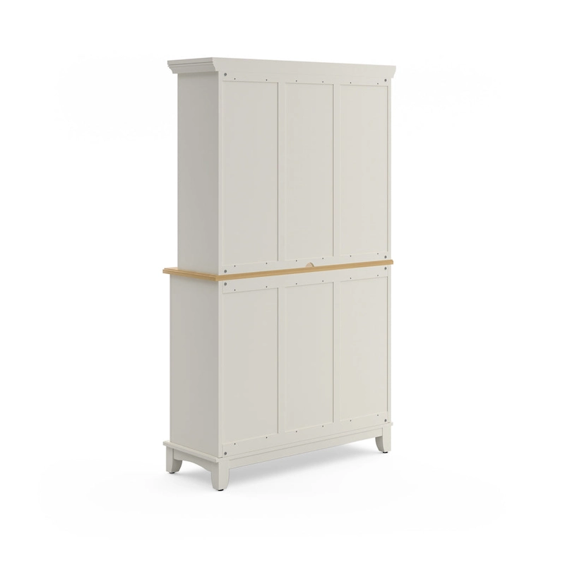 Homestyles Buffet of Buffets Off-White Server with Hutch & Wood Top