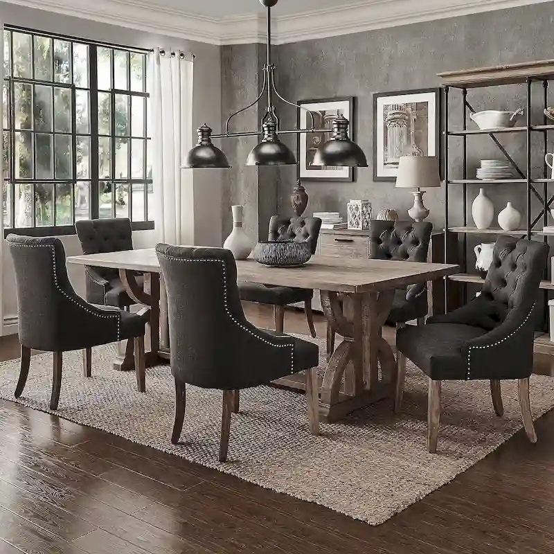 Paloma Farmhouse Reclaimed Wood 7-Piece Dining Set by