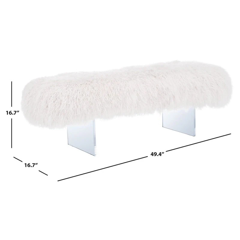 SAFAVIEH Couture Gaetane Sheepskin Ottoman