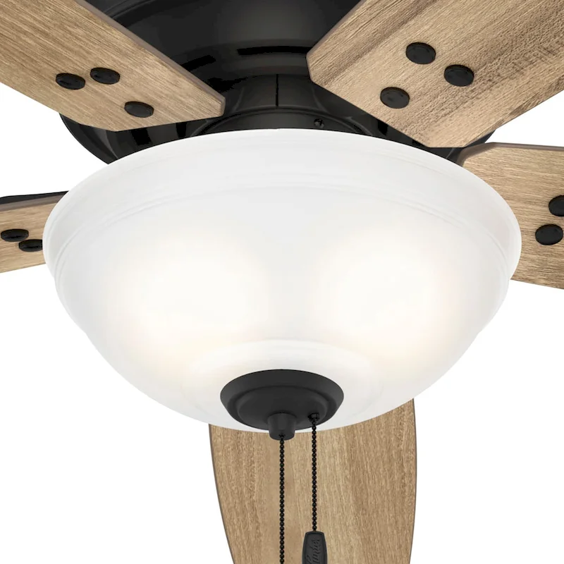 Hunter 60  Reveille Ceiling Fan with LED Light Kit and Pull Chain, Rustic, Transitional