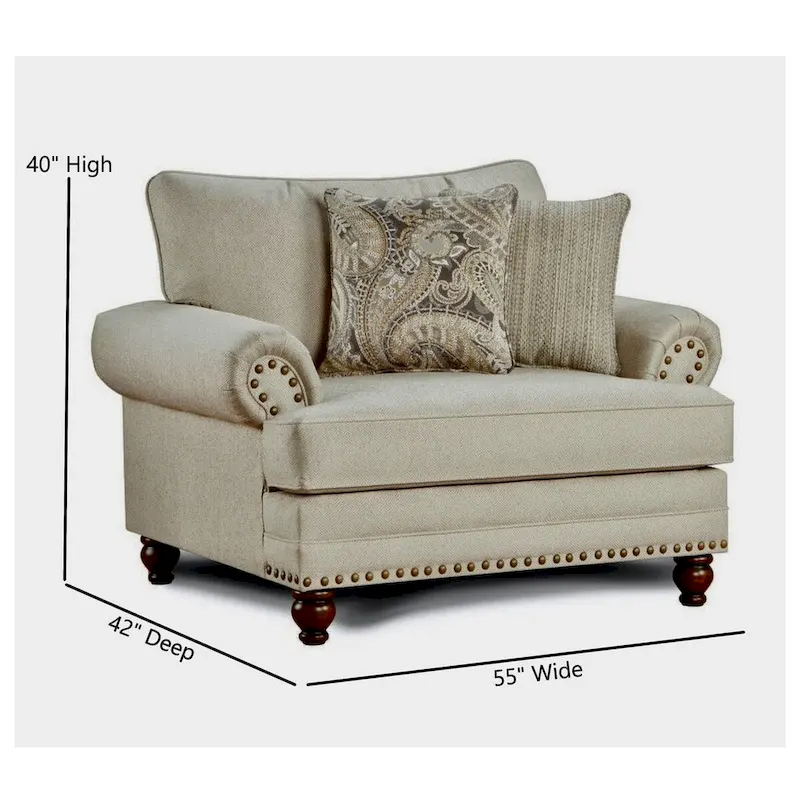 Carys Doe Chair-and-a-Half Armchair