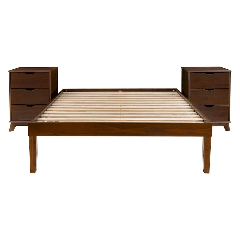 Purcell Bedroom 3-Piece Set with 3-Drawer Nightstands (Set of 2)