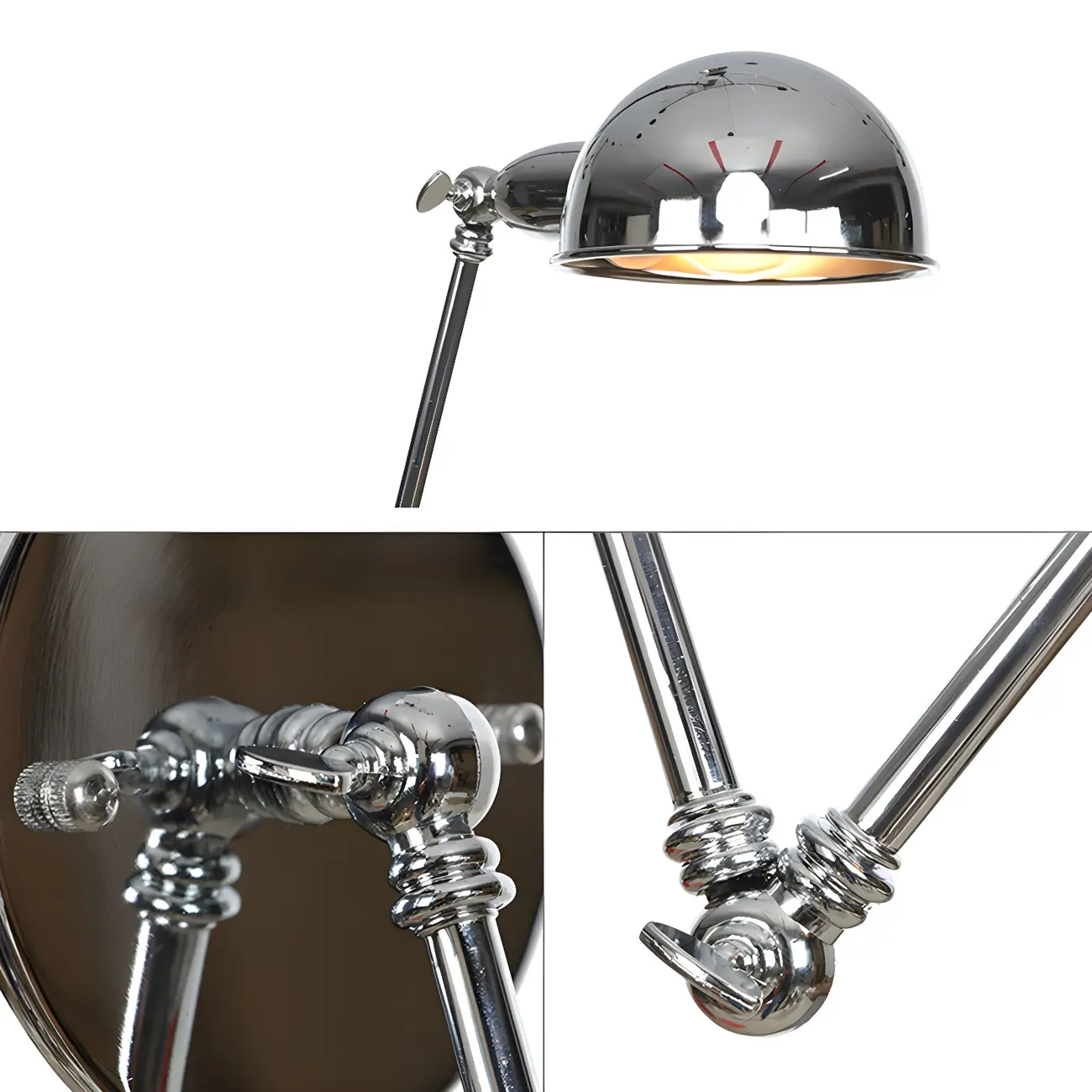Metal Glossy Dome Swing Arm Wall Light