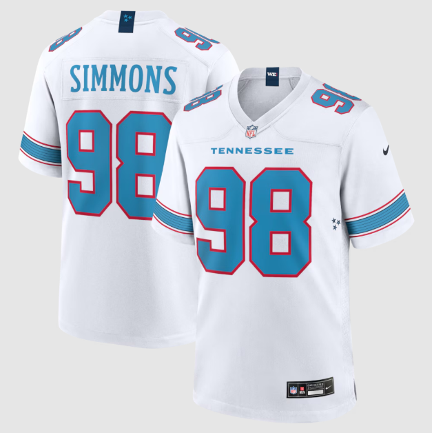 Tennessee Titans Jeffery Simmons White Game Jersey