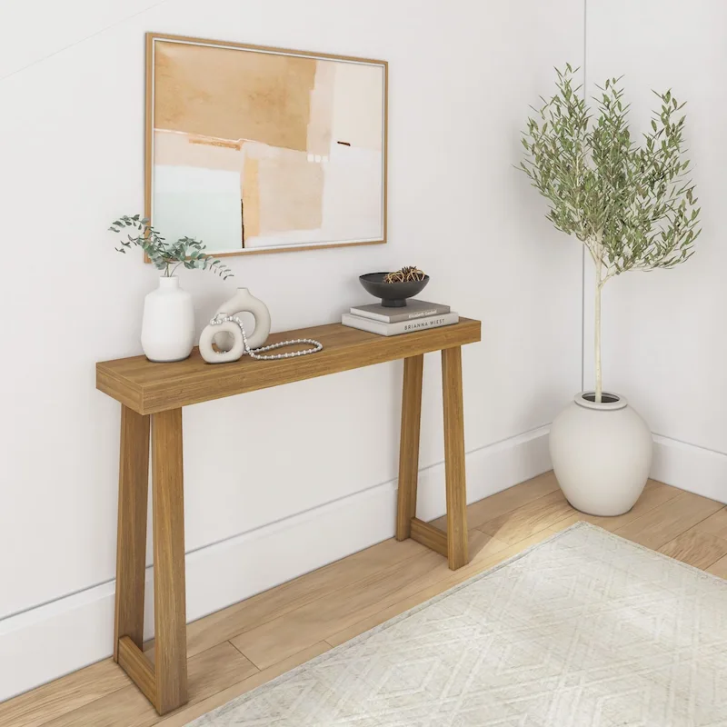 Pecan / White Classic Style Console Table – 46