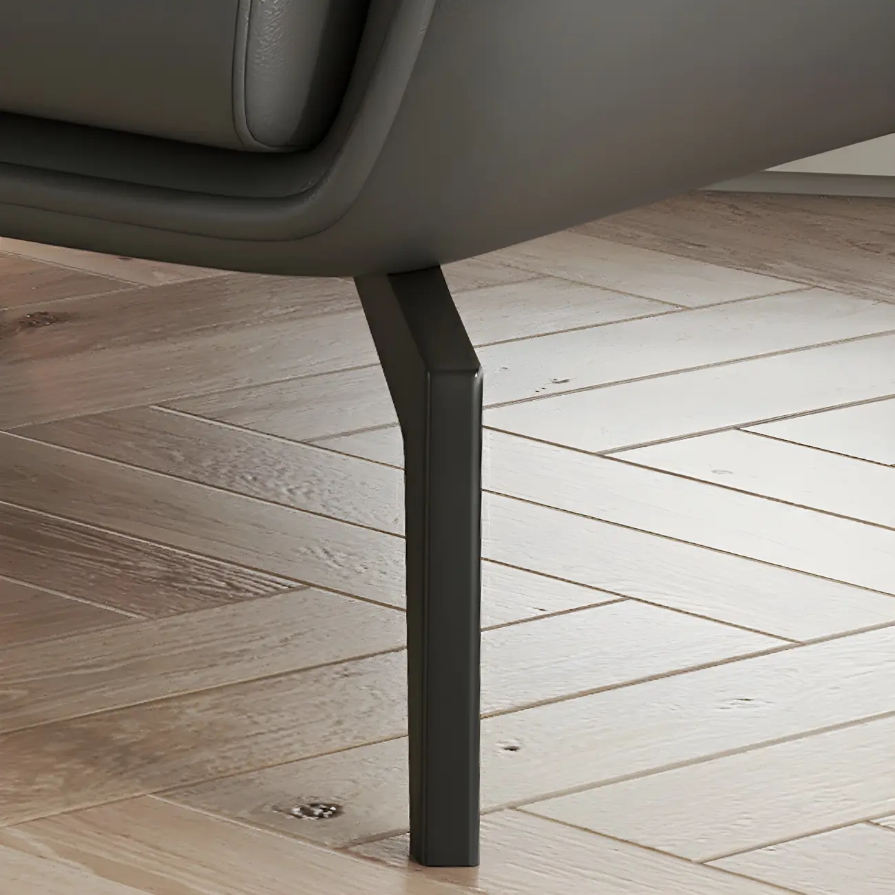 Modern Beige Leather Accent Chair with One Pillow