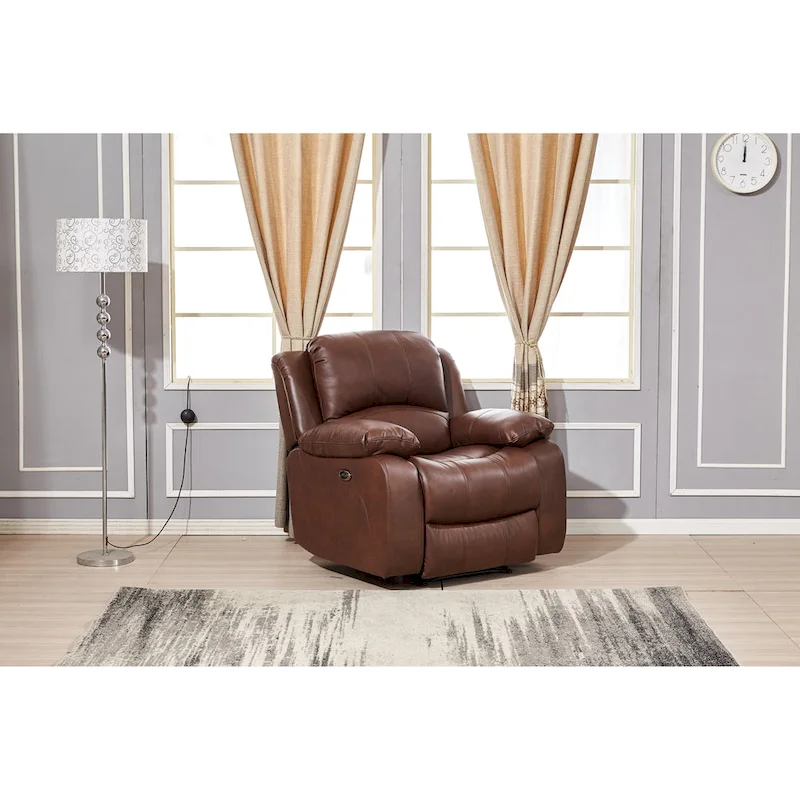 Betsy Furniture Bonded Leather Power Rclining Single Seat Recliner 8018