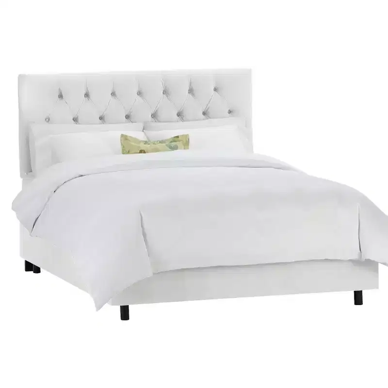 Gray Tufted Upholstered Platform Bed, Full/Queen/King, Sleeps 1–2